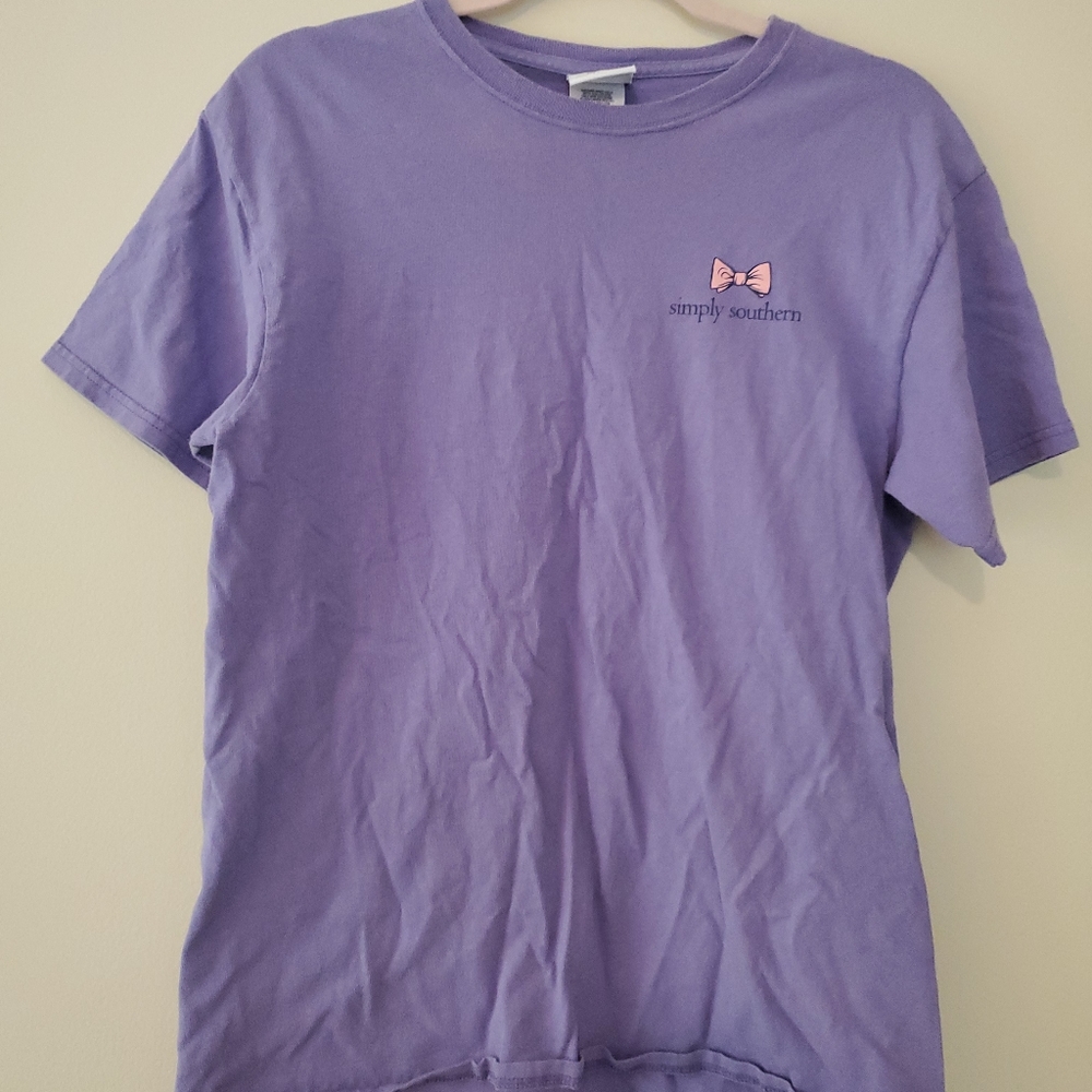Simply Southern Scrub Life Purple Tee Medium - Picture 2 of 3